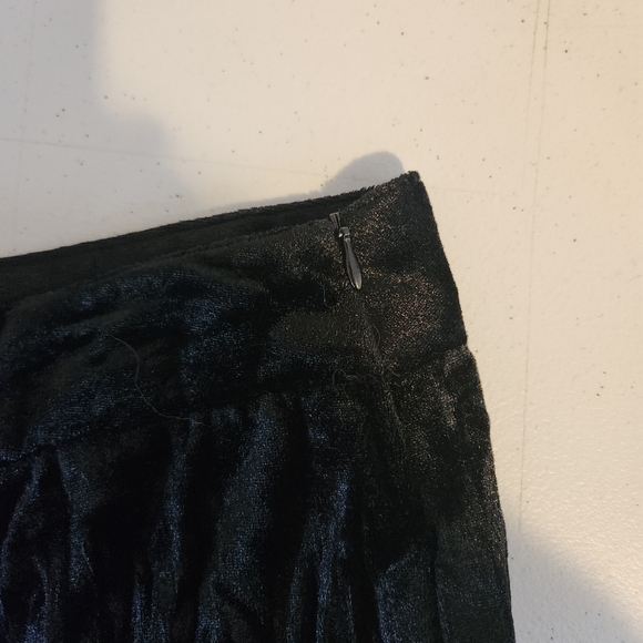 Vintage 90s Black Velvet Sequins Beaded Broomstick Skirt 1990s Whimsigoth Large - Picture 8 of 13